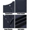 imageCOOFANDY Mens Henley Shirts Short Sleeve Tshirt Basic Button Tees Summer Ribbed Pocket T Shirt Casual Stretch TopsNavy Blue