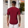 imageCOOFANDY Mens Henley Shirts Short Sleeve Tshirt Basic Button Tees Summer Ribbed Pocket T Shirt Casual Stretch TopsWine Red