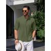imageCOOFANDY Mens Henley TShirts Short Sleeve Casual Button Henley Shirts Band Collar Tee Summer Beach Hippie ShirtsArmy Green