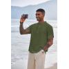 imageCOOFANDY Mens Henley TShirts Short Sleeve Casual Button Henley Shirts Band Collar Tee Summer Beach Hippie ShirtsArmy Green