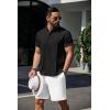 imageCOOFANDY Mens Henley TShirts Short Sleeve Casual Button Henley Shirts Band Collar Tee Summer Beach Hippie ShirtsBlack