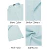 imageCOOFANDY Mens Henley TShirts Short Sleeve Casual Button Henley Shirts Band Collar Tee Summer Beach Hippie ShirtsBlue