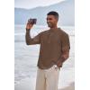 imageCOOFANDY Mens Henley TShirts Short Sleeve Casual Button Henley Shirts Band Collar Tee Summer Beach Hippie ShirtsBrown