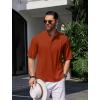 imageCOOFANDY Mens Henley TShirts Short Sleeve Casual Button Henley Shirts Band Collar Tee Summer Beach Hippie ShirtsCaramel