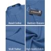 imageCOOFANDY Mens Henley TShirts Short Sleeve Casual Button Henley Shirts Band Collar Tee Summer Beach Hippie ShirtsDenim Blue