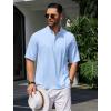 imageCOOFANDY Mens Henley TShirts Short Sleeve Casual Button Henley Shirts Band Collar Tee Summer Beach Hippie ShirtsLight Blue