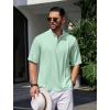 imageCOOFANDY Mens Henley TShirts Short Sleeve Casual Button Henley Shirts Band Collar Tee Summer Beach Hippie ShirtsLight Green