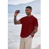 imageCOOFANDY Mens Henley TShirts Short Sleeve Casual Button Henley Shirts Band Collar Tee Summer Beach Hippie ShirtsWine Red