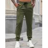 imageCOOFANDY Mens Joggers Drawstring Jogger Sweatpants with Zipper Pockets Lightweight Slim Fit Athletic Track PantsArmy Green