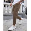 imageCOOFANDY Mens Joggers Drawstring Jogger Sweatpants with Zipper Pockets Lightweight Slim Fit Athletic Track PantsBrown