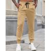imageCOOFANDY Mens Joggers Drawstring Jogger Sweatpants with Zipper Pockets Lightweight Slim Fit Athletic Track PantsCamel