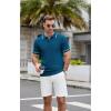 imageCOOFANDY Mens Knit Polo Shirts Casual Short Sleeve Button Down Shirts Crochet Classic Golf Polo Collared ShirtsRoyal Blue