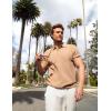 imageCOOFANDY Mens Knit Polo Shirts Short Sleeve Ribbed Textured Polo Shirt Lightweight Casual Golf Shirts Collared T ShirtKhaki