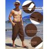 imageCOOFANDY Mens Linen Harem Capri Pants Lightweight Loose 34 Shorts Drawstring Elastic Waist Casual Beach Boho Yoga TrousersCoffee