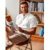 imageCOOFANDY Mens Linen Henley Shirt Short Sleeve Casual Summer Beach Hippie T Shirts1white