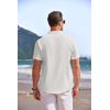 imageCOOFANDY Mens Linen Henley Shirt Short Sleeve Casual Summer Beach Hippie T Shirts1white