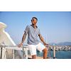 imageCOOFANDY Mens Linen Henley Shirt Short Sleeve Casual Summer Beach Hippie T ShirtsBlue