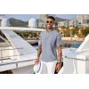 imageCOOFANDY Mens Linen Henley Shirt Short Sleeve Casual Summer Beach Hippie T ShirtsBlue