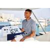 imageCOOFANDY Mens Linen Henley Shirt Short Sleeve Casual Summer Beach Hippie T ShirtsBlue