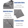 imageCOOFANDY Mens Linen Henley Shirt Short Sleeve Casual Summer Beach Hippie T ShirtsDark Grey