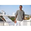 imageCOOFANDY Mens Linen Henley Shirt Short Sleeve Casual Summer Beach Hippie T ShirtsDark Grey