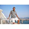 imageCOOFANDY Mens Linen Henley Shirt Short Sleeve Casual Summer Beach Hippie T ShirtsDark Grey