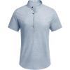 imageCOOFANDY Mens Linen Henley Shirt Short Sleeve Casual Summer Beach Hippie T ShirtsFlecking Blue