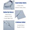 imageCOOFANDY Mens Linen Henley Shirt Short Sleeve Casual Summer Beach Hippie T ShirtsFlecking Blue