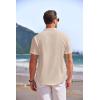 imageCOOFANDY Mens Linen Henley Shirt Short Sleeve Casual Summer Beach Hippie T ShirtsKhaki