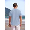 imageCOOFANDY Mens Linen Henley Shirt Short Sleeve Casual Summer Beach Hippie T ShirtsLight Blue