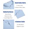imageCOOFANDY Mens Linen Henley Shirt Short Sleeve Casual Summer Beach Hippie T ShirtsLight Blue
