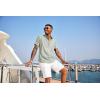 imageCOOFANDY Mens Linen Henley Shirt Short Sleeve Casual Summer Beach Hippie T ShirtsLight Green