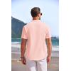 imageCOOFANDY Mens Linen Henley Shirt Short Sleeve Casual Summer Beach Hippie T ShirtsPink