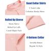 imageCOOFANDY Mens Linen Henley Shirt Short Sleeve Casual Summer Beach Hippie T ShirtsPink