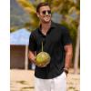 imageCOOFANDY Mens Linen Shirts Short Sleeve Casual Shirts Button Down Shirt for Men Beach Summer Wedding ShirtBlack