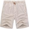 imageCOOFANDY Mens Linen Shorts Casual Elastic Waist Drawstring Summer Beach Shorts1 Light Khaki