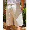 imageCOOFANDY Mens Linen Shorts Casual Elastic Waist Drawstring Summer Beach Shorts1 Light Khaki