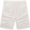 imageCOOFANDY Mens Linen Shorts Casual Elastic Waist Drawstring Summer Beach Shorts1 White