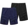 imageCOOFANDY Mens Linen Shorts Casual Elastic Waist Drawstring Summer Beach ShortsBlack  Navy Blue