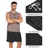 imageCOOFANDY Mens Linen Shorts Casual Elastic Waist Drawstring Summer Beach ShortsBlack Fish Bone