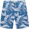 imageCOOFANDY Mens Linen Shorts Casual Elastic Waist Drawstring Summer Beach ShortsBlue Palm Leaf