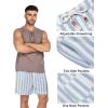 imageCOOFANDY Mens Linen Shorts Casual Elastic Waist Drawstring Summer Beach ShortsBlue Stripe