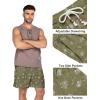 imageCOOFANDY Mens Linen Shorts Casual Elastic Waist Drawstring Summer Beach ShortsGreen Palm