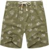 imageCOOFANDY Mens Linen Shorts Casual Elastic Waist Drawstring Summer Beach ShortsGreen Palm