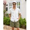imageCOOFANDY Mens Linen Shorts Casual Elastic Waist Drawstring Summer Beach ShortsGreen Palm