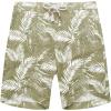 imageCOOFANDY Mens Linen Shorts Casual Elastic Waist Drawstring Summer Beach ShortsGreen Palm Leaf