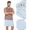 imageCOOFANDY Mens Linen Shorts Casual Elastic Waist Drawstring Summer Beach ShortsLight Blue