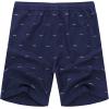 imageCOOFANDY Mens Linen Shorts Casual Elastic Waist Drawstring Summer Beach ShortsNavy Blue Fish Bone