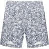 imageCOOFANDY Mens Linen Shorts Casual Elastic Waist Drawstring Summer Beach ShortsNavy Leaf