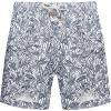 imageCOOFANDY Mens Linen Shorts Casual Elastic Waist Drawstring Summer Beach ShortsNavy Leaf